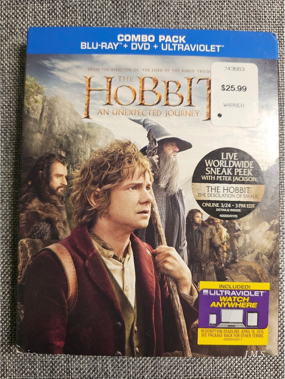 The Hobbit: An Unexpected Journey - Combo Pack Blu-ray + DVD + Ultraviolet